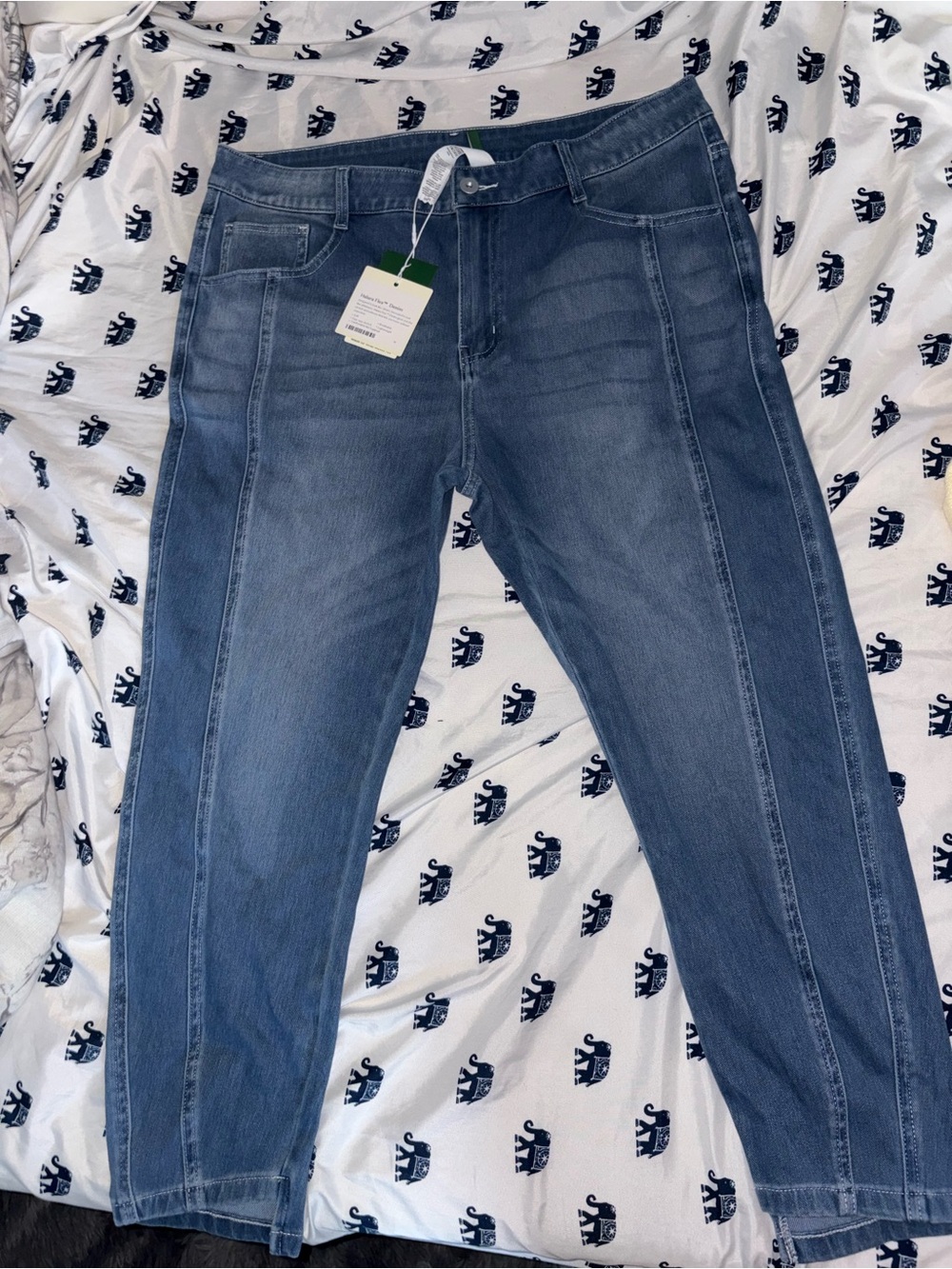 HALARA Women's Skinny Jeans in Mid Blue Wash